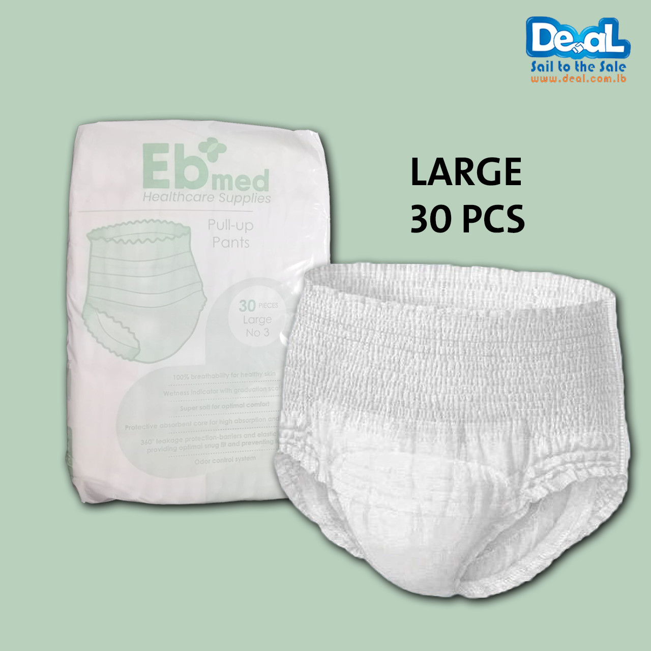 Eb med Pull-up Pants 30 Pieces | Large Size
